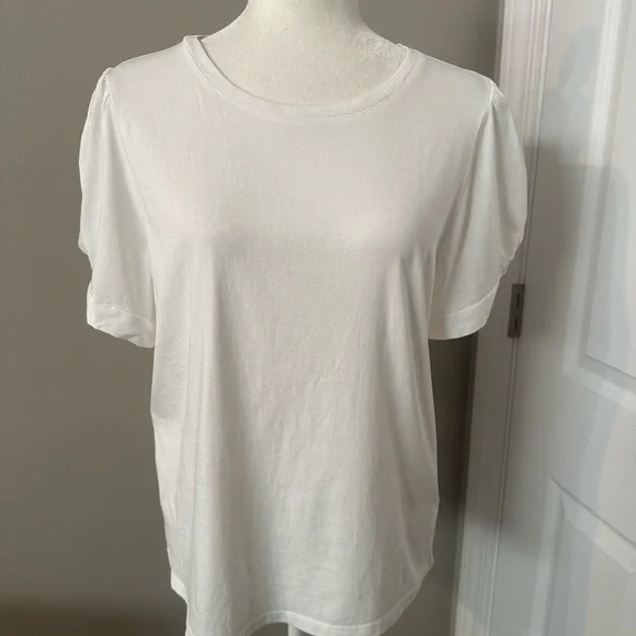 J.Crew White Puff Sleeve Tee - Picture 3 of 9